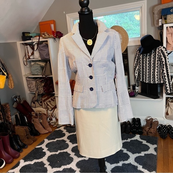 Armani Collezioni Womens Skirt Made in Italy Off White  Size 14 - Picture 3 of 5